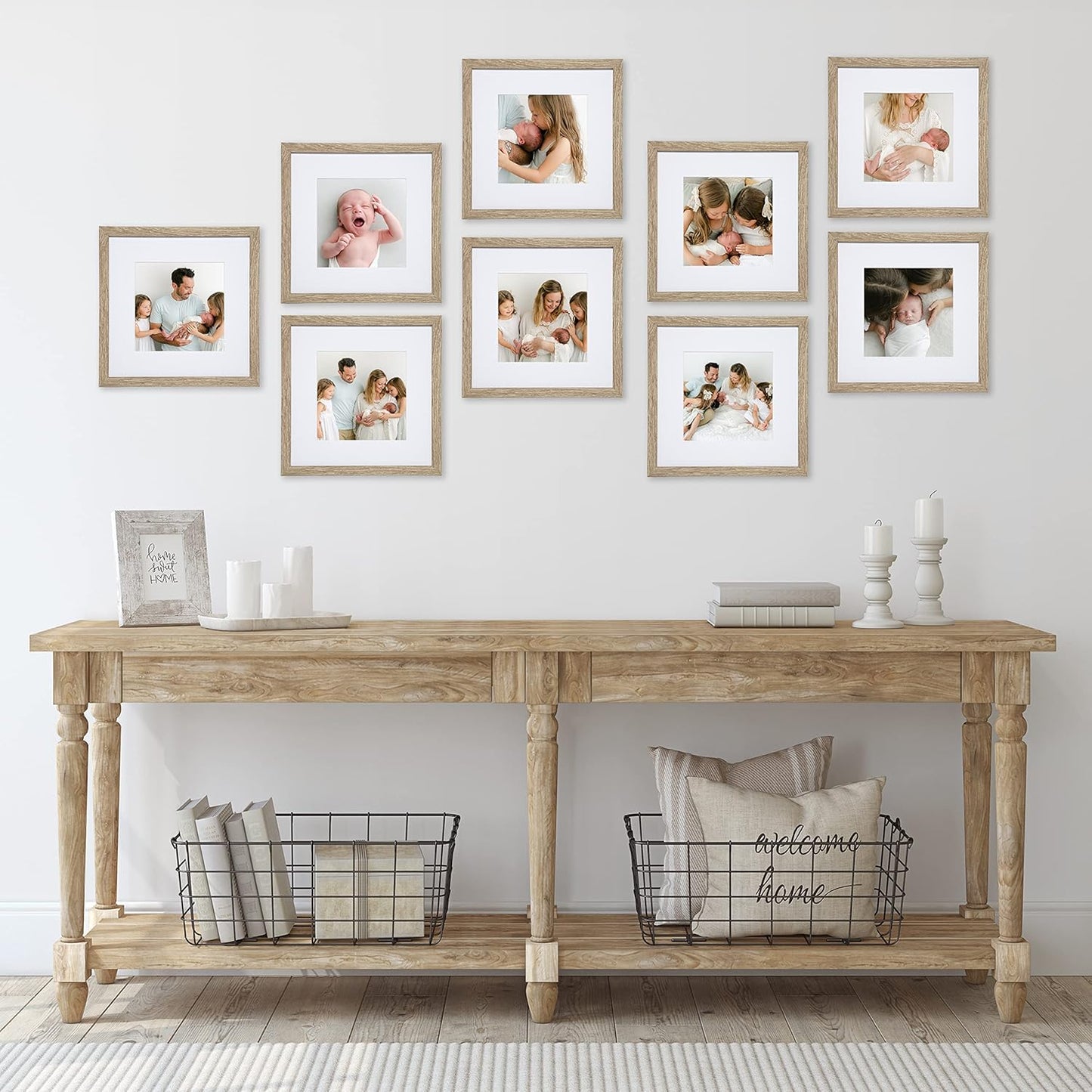 Sheffield Home 9 Piece Gallery Wall Frame Set, 11x14 in. matted to 8x10 in. (Matte Black)