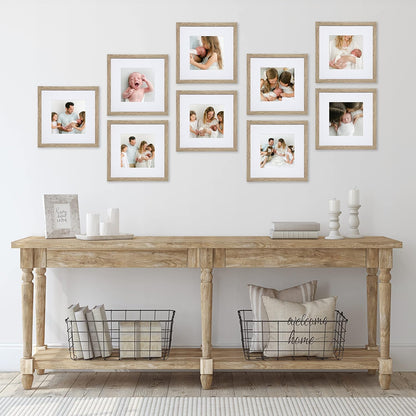 Sheffield Home 9 Piece Gallery Wall Frame Set, 11x14 in. matted to 8x10 in. (Matte Black)