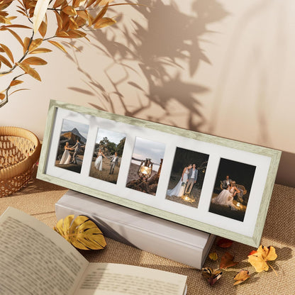 Vittanly 11x14 Collage Picture Frame, Displays 5Pcs 4x6 Pictures with Mat or 1Pcs 11x14 without Mat for Wall Mounting, Picture Frames Collage Wall Decor in Black, 1 Pack