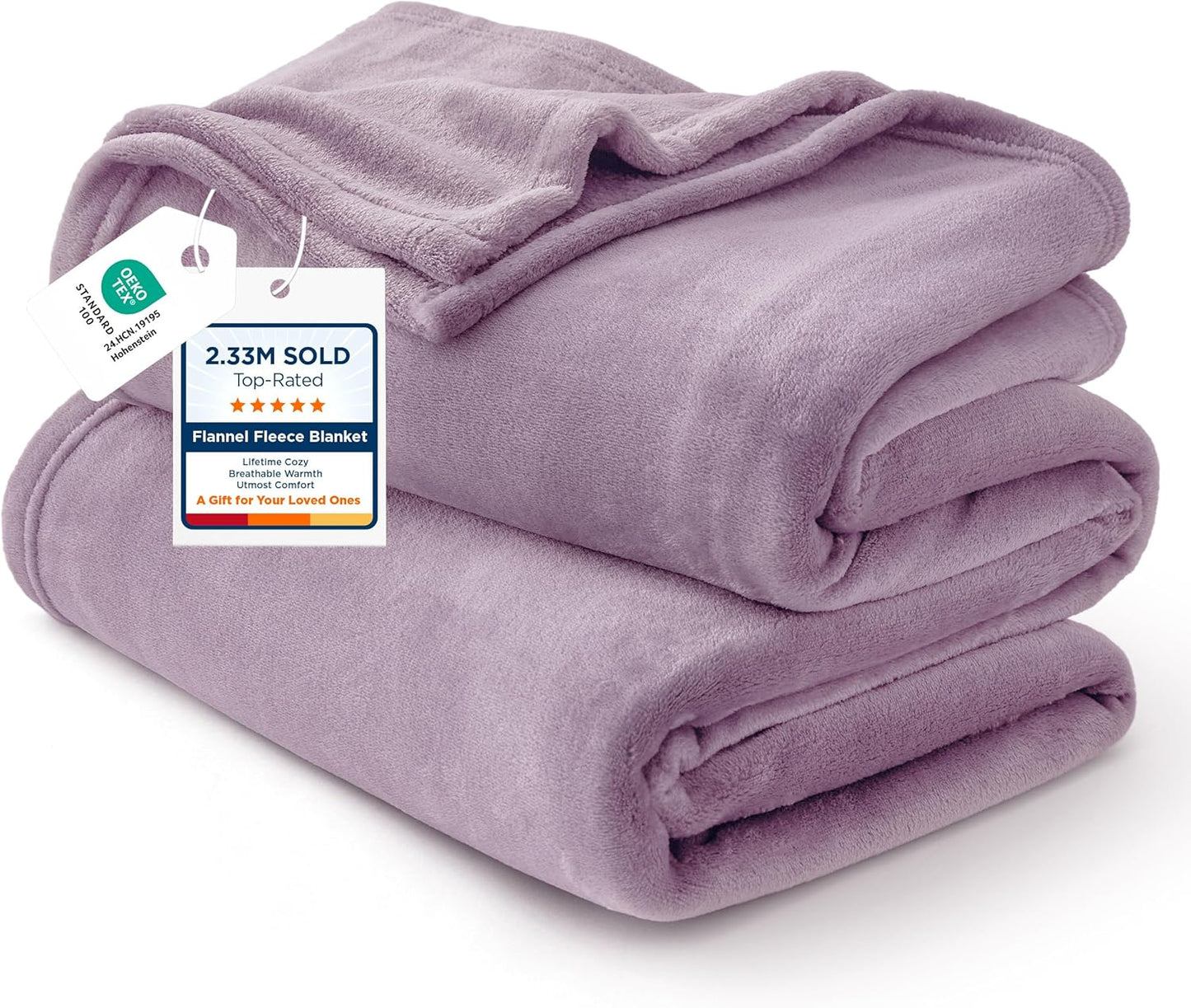 Bedsure GentleSoft Fleece Throw Blanket for Couch Grey - Lightweight Plush Fuzzy Cozy Soft Blankets and Throws for Sofa, Couch, Travel, Camping, 50x60 inches - Colors A