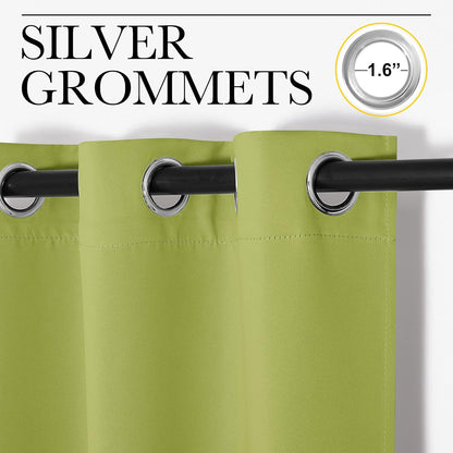 NICETOWN Halloween Pitch Black Solid Thermal Insulated Grommet Blackout Curtains/Drapes for Bedroom Window (2 Panels, 42 inches Wide by 63 inches Long, Black) - Colors B