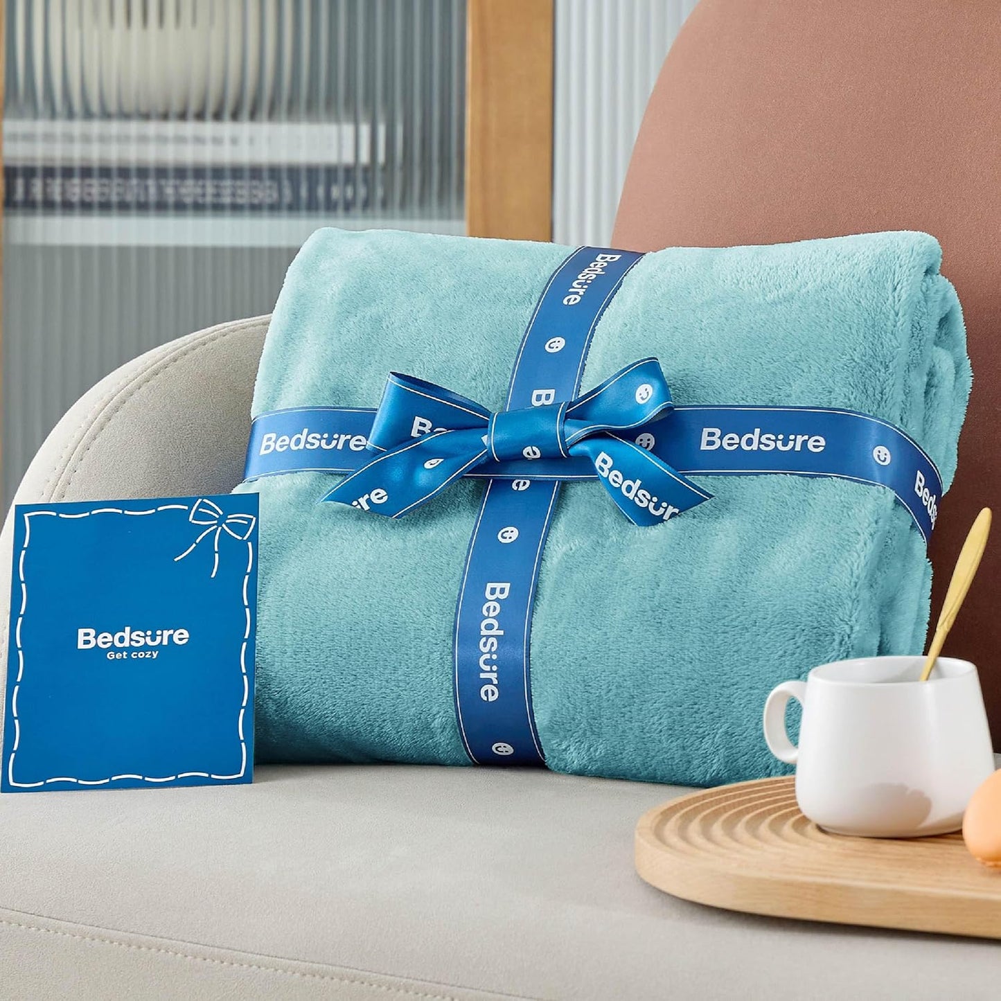 Bedsure GentleSoft Fleece Throw Blanket for Couch Grey - Lightweight Plush Fuzzy Cozy Soft Blankets and Throws for Sofa, Couch, Travel, Camping, 50x60 inches - Colors A