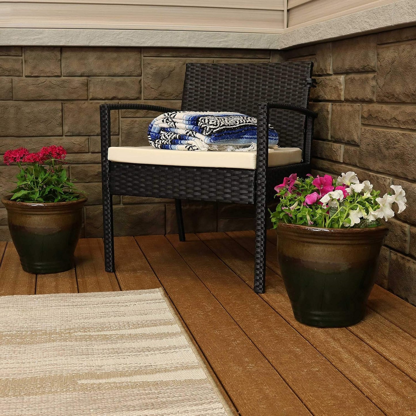 Sunnydaze Large Ceramic Plant Pot - Round Outdoor Glazed Ceramic Planter Pot with Drainage - Studio - Imperial Blue - 18.5"