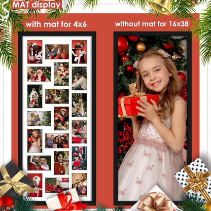 DUENPY 14x26 Collage Picture Frame 4x6 Collage Picture Frame Displays Twelve 4x6 inch Photos Available Horizontal Wall Mounting Display and Vertical Black - Colors A