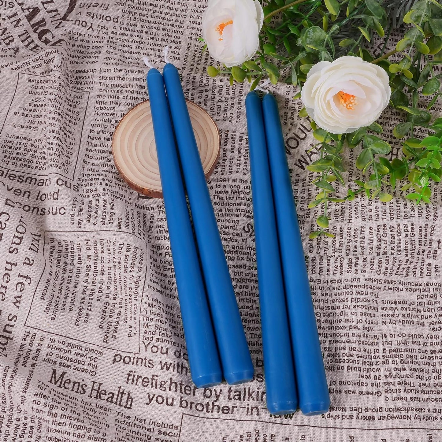 Viyffo Taper Candles, 10 Inch, 4 Pack, Olive Glow – Unscented, Dripless & Smokeless Design, Up to 8 Hour Burn – Long Tall Taper Candlesticks for Wedding, Dinner & Home Decor