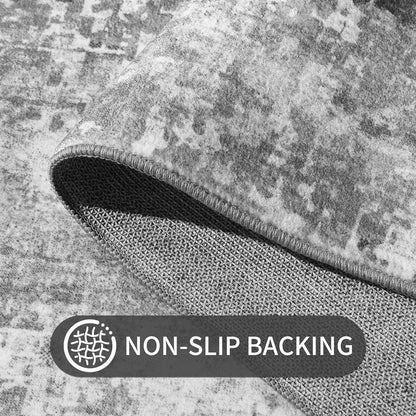 Ompaa 2x6 Rug Runners for Hallways Kitchen Runner Rug Non Slip Washable Grey Long Runner Rugs with Rubber Backing Soft Abstract Carpet Runner for Hallways, Kitchen, Bedroom, Bathroom, Entryway - Colors B