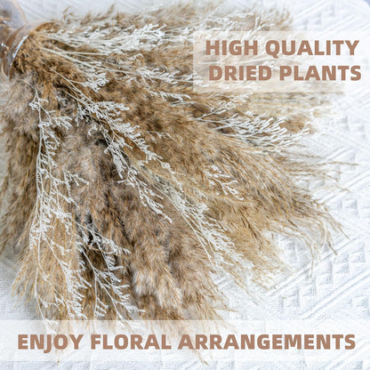 Fluffy Boho Decor Dried Grass - Dried Pampas Grass Short pompas Grass Vase Filler Dried Flowers Wedding Home Table Rustic Farmhouse Decor