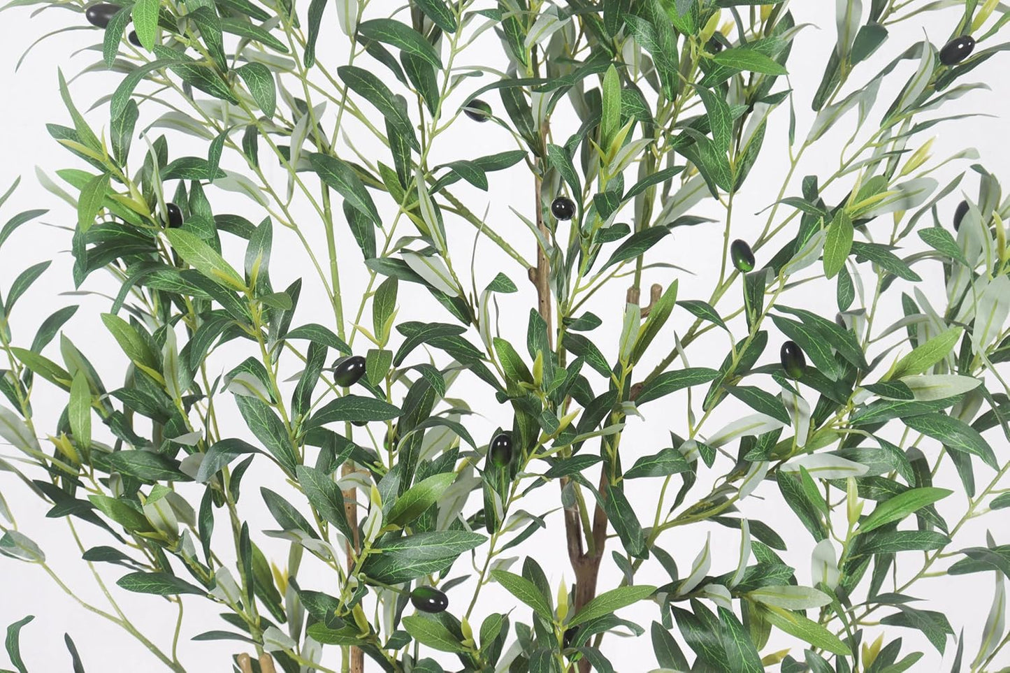 Artificial Olive Tree with White Pot,6FT high, Fake Tree containing 1440 Dense Leaves and 80 Highly Simulated Olive Fruits, Suitable for Home Office Living Room Floor Decoration