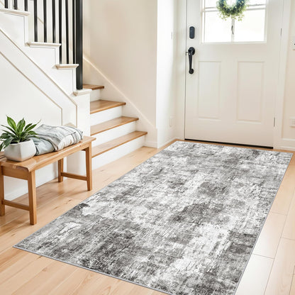 2x3 Washable Non-Slip Area Rug - Soft Low Pile Throw Rug for Kitchen Entryway Bedroom - Modern Indoor Door Mat with Rubber Backing (Beige Grey) - Colors A