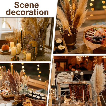 40 PCS Tall Pampas Grass for Floor Vase – 17" Natural Fluffy Dried Pampas Grass Stems, Large 20 White & 20 Brown Pоmpas Grass, Boho Pampas for Wedding, Home Decor, Halloween, Christmas