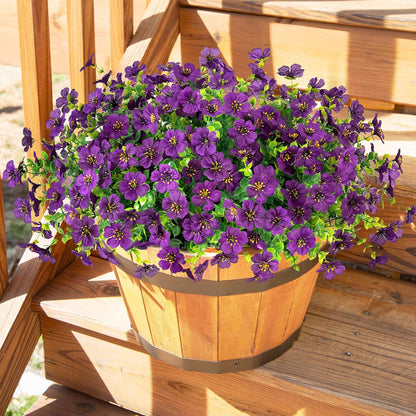 HyeFlora Artificial Flowers for Outdoor Indoor Garden Home Decoration, Faux Flower Daisy with Eucalyptus Leaves Fake Plants Greenery Boxwood Porch Patio, 12 Bundles (Mix Pink Red Purple Yellow)