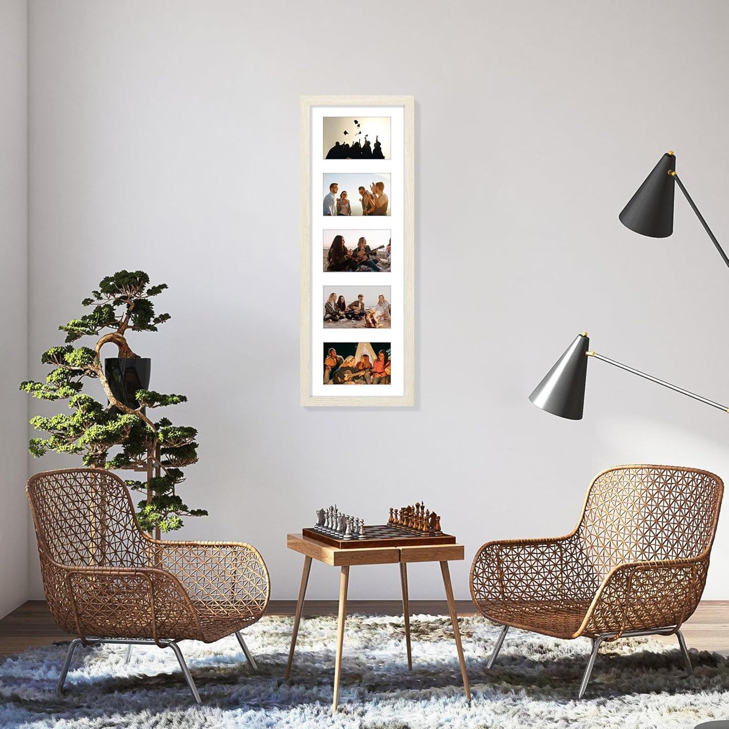 Vittanly 11x14 Collage Picture Frame, Displays 5Pcs 4x6 Pictures with Mat or 1Pcs 11x14 without Mat for Wall Mounting, Picture Frames Collage Wall Decor in Black, 1 Pack