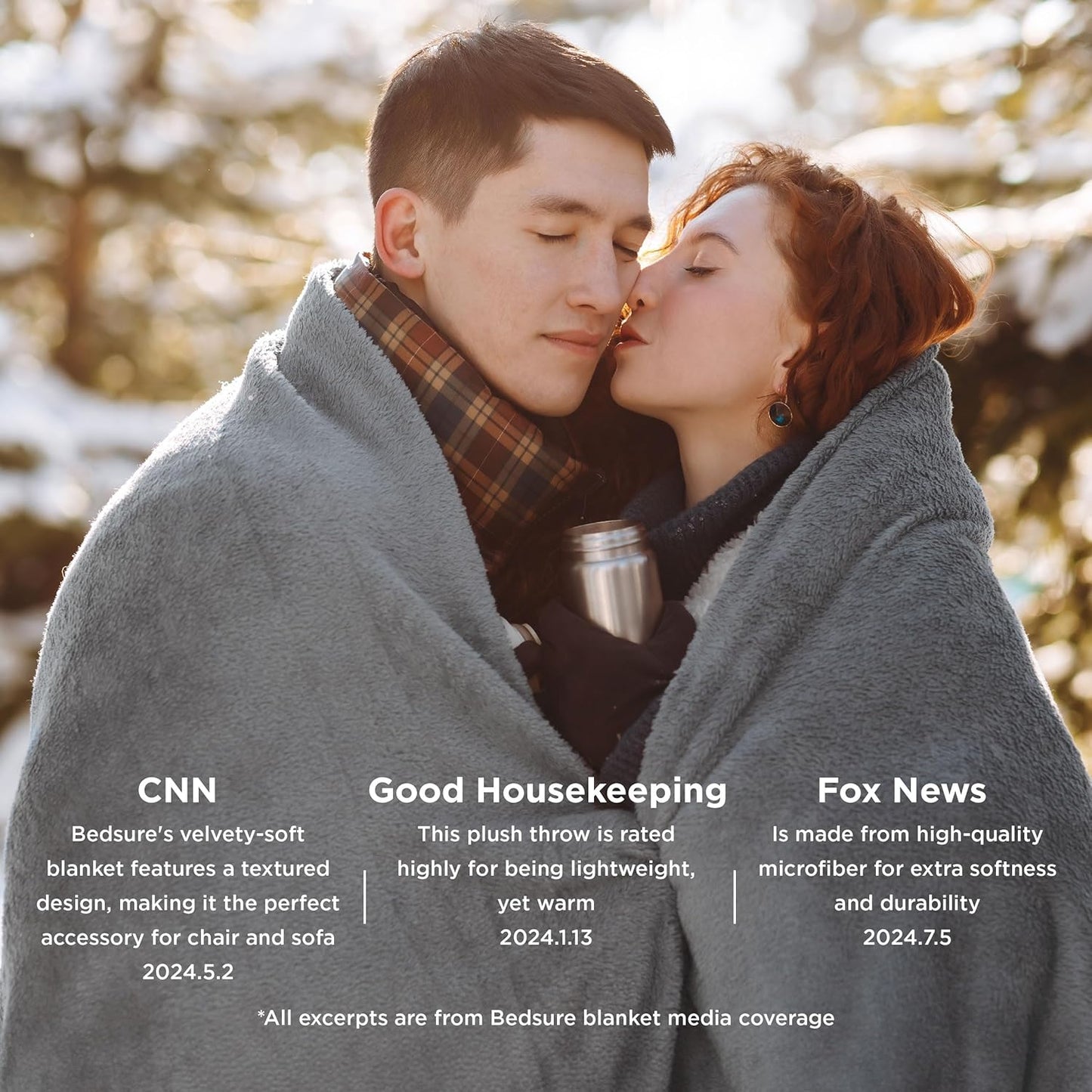 Bedsure GentleSoft Fleece Throw Blanket for Couch Grey - Lightweight Plush Fuzzy Cozy Soft Blankets and Throws for Sofa, Couch, Travel, Camping, 50x60 inches - Colors A