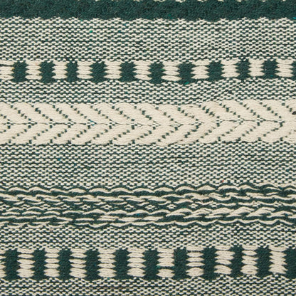 DII Farmhouse Braided Stripe Table Runner Collection, 15x72 (15x77, Fringe Included), Black