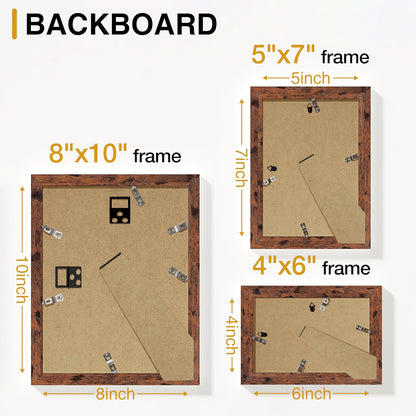 Vittanly 15 Pack Picture Frames Collage Wall Decor for Mounting or Tabletop Display, Gallery Frame Set for Family, Multi Sizes Including 3pcs 8x10, 6pcs 5x7, 6pcs 4x6, Black