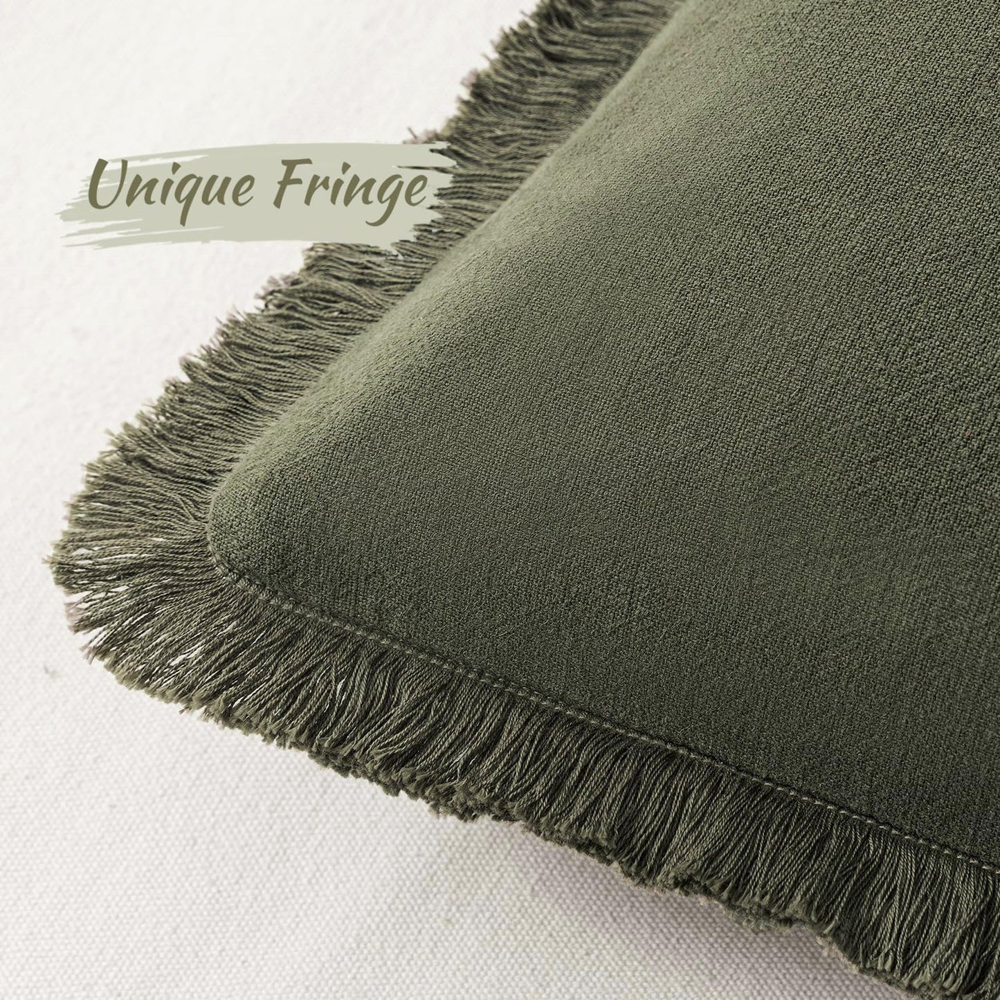 MIULEE Decorative Throw Pillow Covers Neutral Linen Fringe Throw Pillows Set of 2 Natural Beige Boho Farmhouse Cushion Covers with Tassels for Couch Sofa Bed Spring Home Decor 20x20 Inch