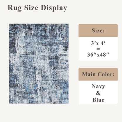 2x3 Washable Non-Slip Area Rug - Soft Low Pile Throw Rug for Kitchen Entryway Bedroom - Modern Indoor Door Mat with Rubber Backing (Beige Grey) - Colors B