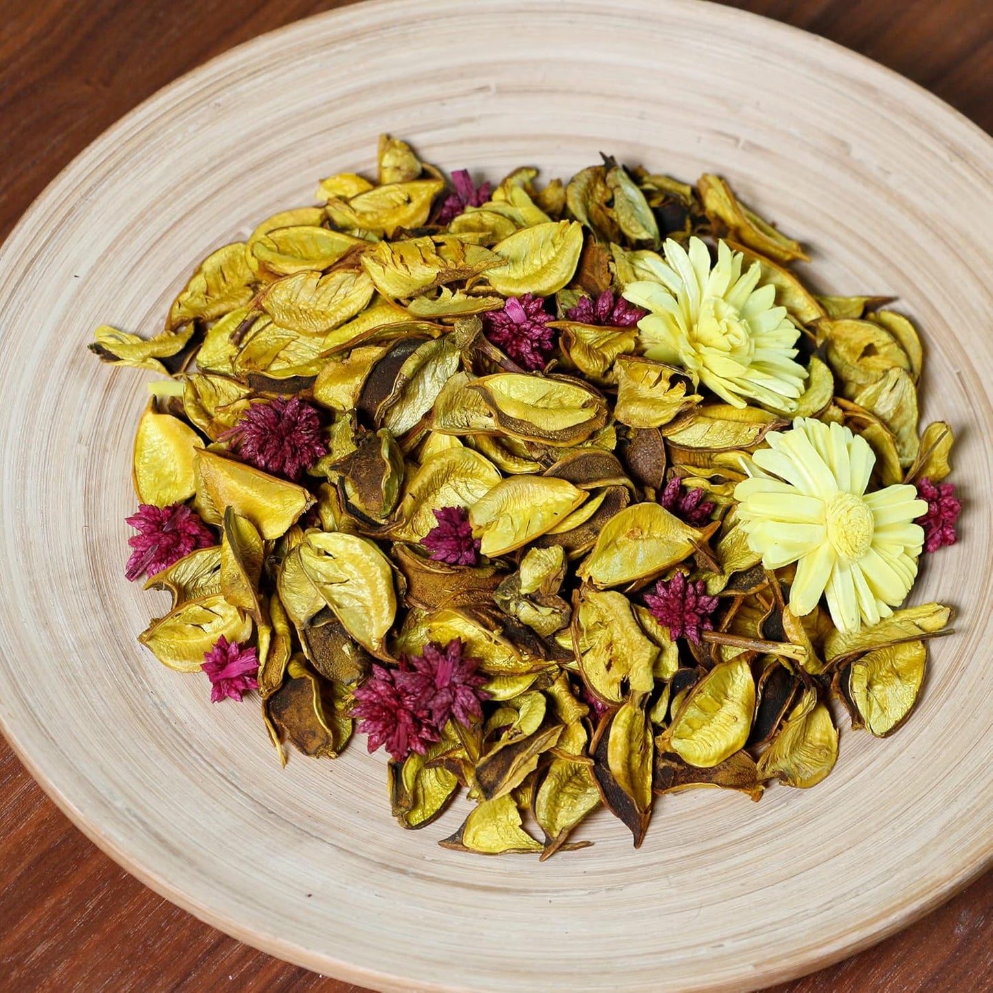Spring Potpourri Bags,Vanilla Scented Potpourri Bowl Fillers,Dried Flowers,Home Fragrance Sachet of Petal, Vase Decor (White Caramel)-Mini