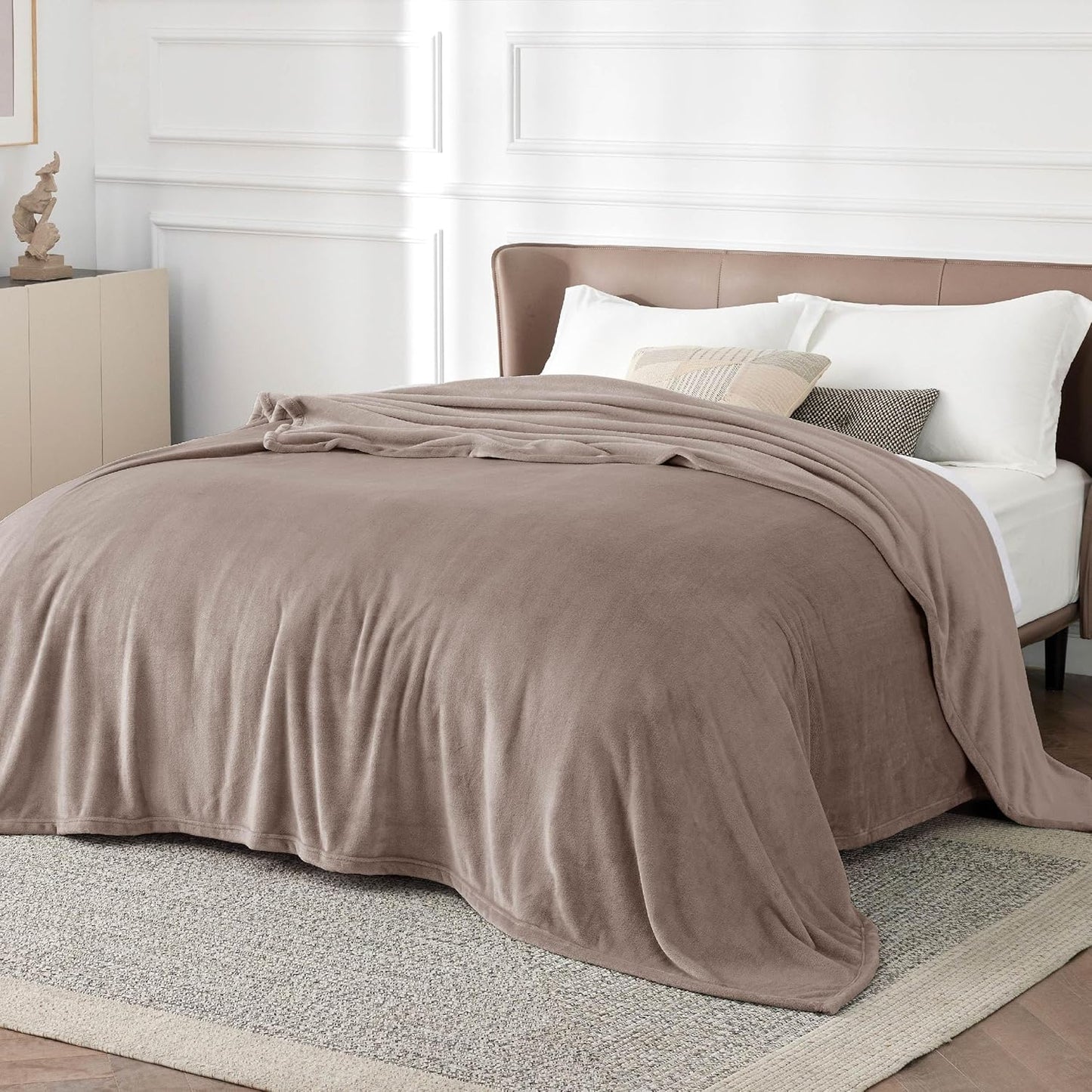 Bedsure GentleSoft Fleece Throw Blanket for Couch Grey - Lightweight Plush Fuzzy Cozy Soft Blankets and Throws for Sofa, Couch, Travel, Camping, 50x60 inches - Colors B