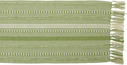 DII Farmhouse Braided Stripe Table Runner Collection, 15x72 (15x77, Fringe Included), Black