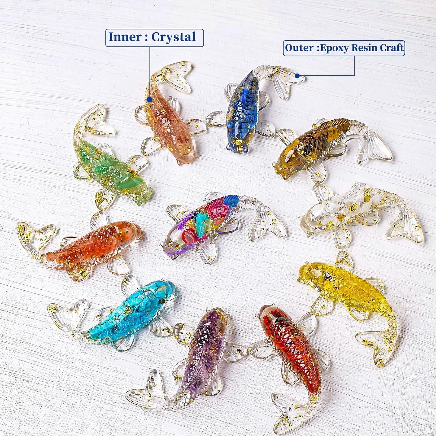 10PCS Crystal Bird Figurines Resin Animal Statues Decorative Gravel Birds Decor Animal Figurines for Home Decor Unique Bird for Teens