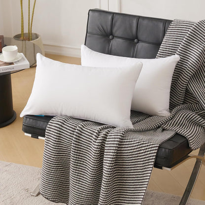 Oubonun 18"x18" Pillow Inserts (Set of 2) - Throw Pillow Inserts with 100% Cotton Cover - 18 Inch Square Interior Sofa Pillow Inserts - Decorative Pillow Insert Pair - White Couch Pillow