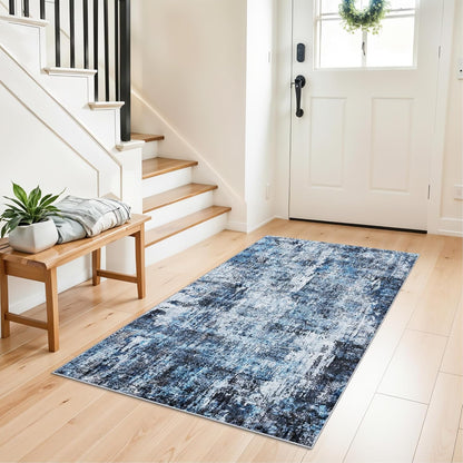 2x3 Washable Non-Slip Area Rug - Soft Low Pile Throw Rug for Kitchen Entryway Bedroom - Modern Indoor Door Mat with Rubber Backing (Beige Grey) - Colors B