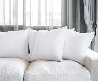 Utopia Bedding Throw Pillows (Set of 4, White) – 18 x 18 Inches Down Alternative Pillows for Bed, Sofa, and Couch - Fluffy Decorative Stuffer Pillow for Indoors & Outdoors