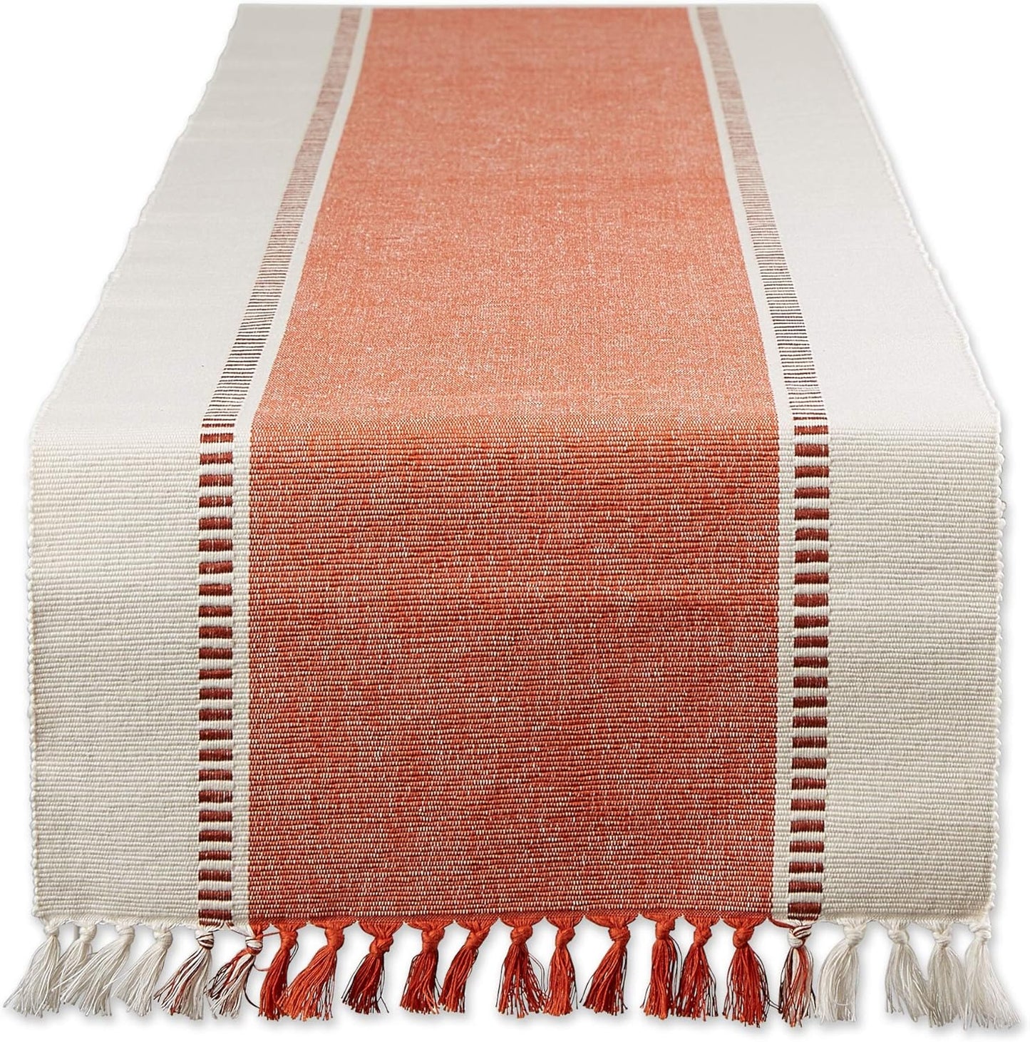 DII Dobby Stripe Woven Table Runner, 13x72-inch, French Blue