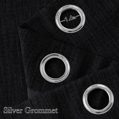 NICETOWN Halloween Pitch Black Solid Thermal Insulated Grommet Blackout Curtains/Drapes for Bedroom Window (2 Panels, 42 inches Wide by 63 inches Long, Black) - Colors E