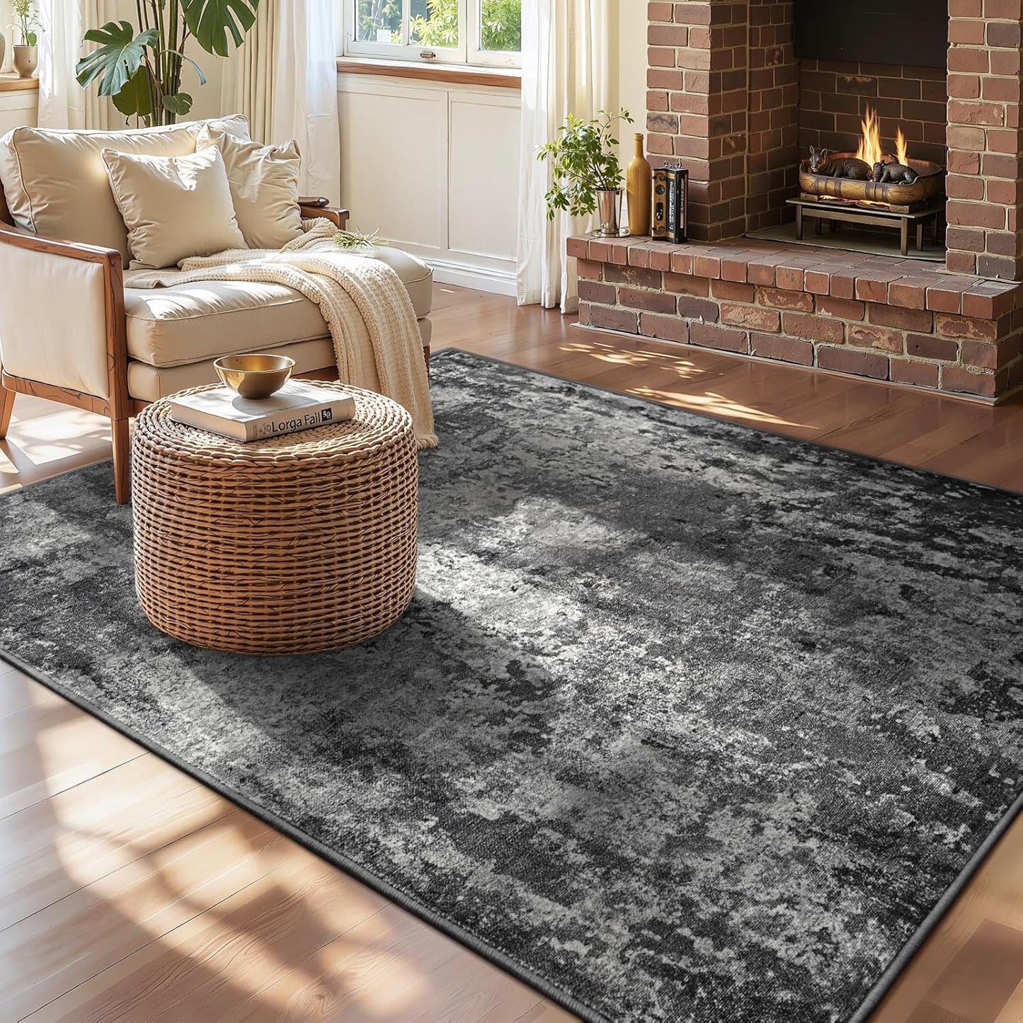 Ompaa 2x6 Rug Runners for Hallways Kitchen Runner Rug Non Slip Washable Grey Long Runner Rugs with Rubber Backing Soft Abstract Carpet Runner for Hallways, Kitchen, Bedroom, Bathroom, Entryway - Colors B