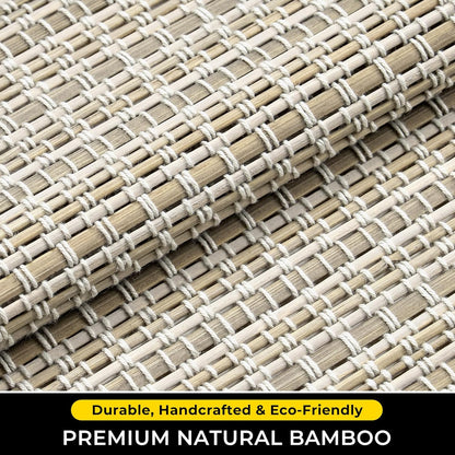 UNISHADES Cordless Bamboo Roman Shades for Windows, Blinds Size (26.5" W ×48" H) Colour (Highfield Teak)