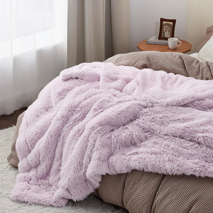 Bedsure GentleSoft Fluffy Fuzzy Faux Fur Throw Blanket for Couch, Soft Sherpa Fleece Cozy Gifts for Women, Plush Bed Blanket Room Decor for Men, Thick Warm Minky Teen Gifts Winter Bedding