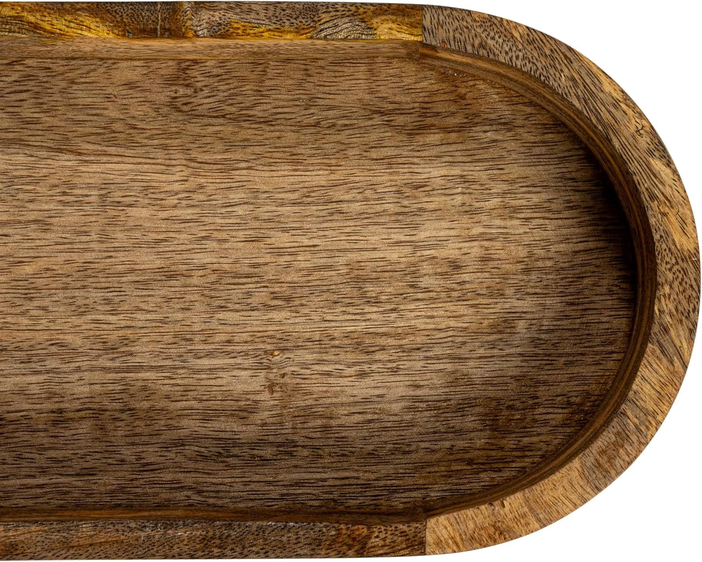 Creative Co-Op Mango Wood Footed Tray for Storage and Serving, Natural