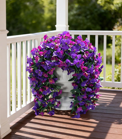 Faux Bougainvillea Artificial Flowers Plants for Outdoor Outside Decoration, 2 PCS Red Fake Flowers UV Resistant Look Real Silk Long Trailing Vines for Front Door Porch Planter Urn Patio Garden Yard