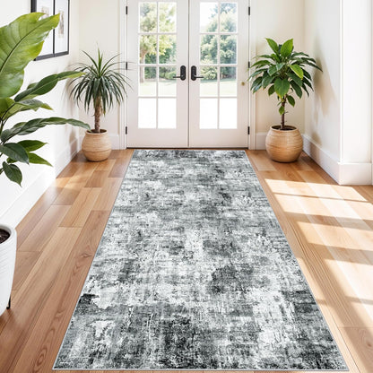 2x3 Washable Non-Slip Area Rug - Soft Low Pile Throw Rug for Kitchen Entryway Bedroom - Modern Indoor Door Mat with Rubber Backing (Beige Grey) - Colors A