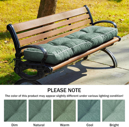 IPYNBAP Bench Cushion, 42 x 16 Inch Patio Furniture Cushions with Durable Ties, Soft Memory Foam Bench Cushions for Indoor/Outdoor Furniture with Non-Slip Bottom, Kitchen&Dining, Dark Grey