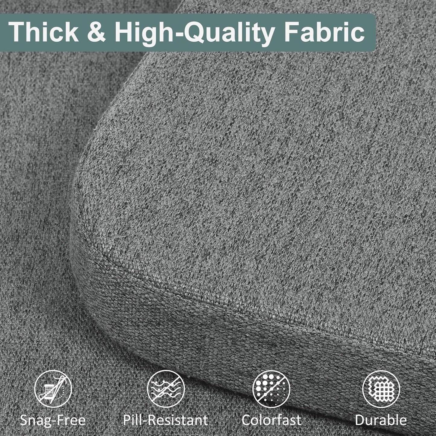 Shinnwa Dining Chair Pads, Patented Design Memory Foam Kitchen Chair Cushions with Ties and Washable Cover, 17" x 16" x 2", Black