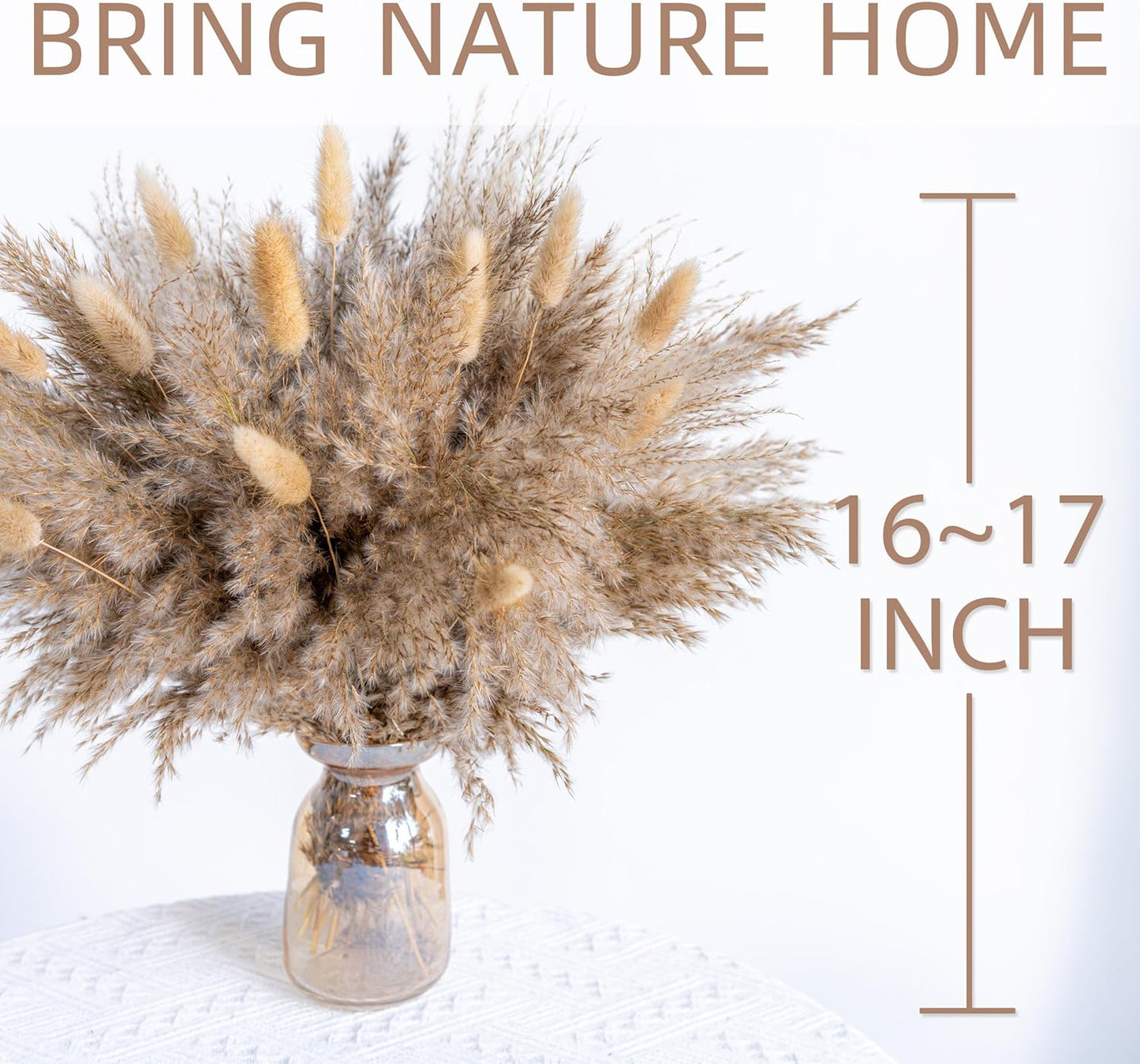 Fluffy Boho Decor Dried Grass - Dried Pampas Grass Short pompas Grass Vase Filler Dried Flowers Wedding Home Table Rustic Farmhouse Decor
