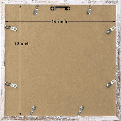 eletecpro 12x12 Picture Frames Set of 9 with Clear Acrylic Cover, Display 8x8 Photos with Mat or 12x12 Without, Classic and Sturdy Square Collage Gallery Wall Decor, Easy Wall Mount, Black