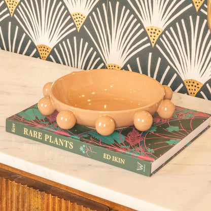 Bloomingville 9.75 Inches Stoneware Bowl with Orbs and Reactive Glaze, Black