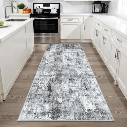 2x3 Washable Non-Slip Area Rug - Soft Low Pile Throw Rug for Kitchen Entryway Bedroom - Modern Indoor Door Mat with Rubber Backing (Beige Grey) - Colors B