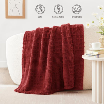 EXQ Home Fleece Throw Blanket for Couch or Bed - 3D Imitation Turtle Shell Jacquard Decorative Blankets - Cozy Soft Lightweight Fuzzy Flannel Blanket Suitable for All Seasons(50"×60",Beige)