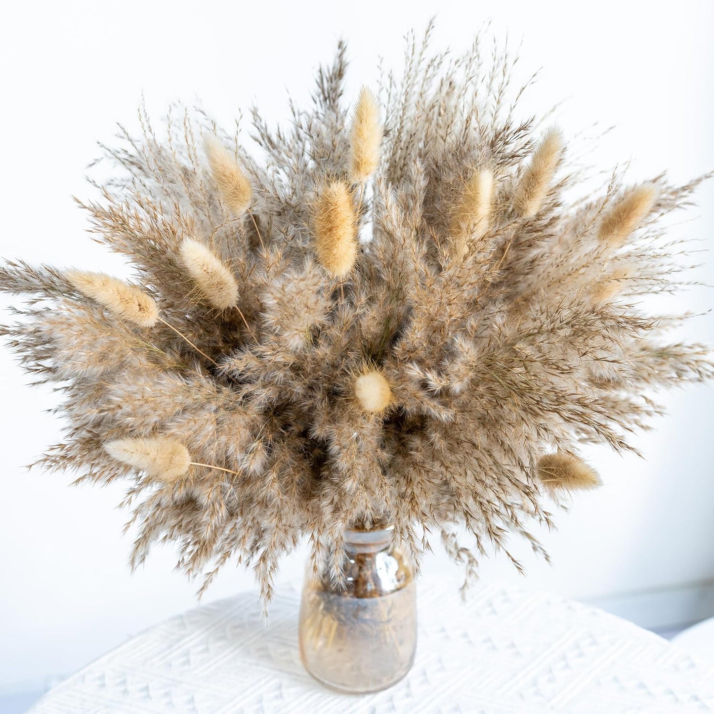Fluffy Boho Decor Dried Grass - Dried Pampas Grass Short pompas Grass Vase Filler Dried Flowers Wedding Home Table Rustic Farmhouse Decor