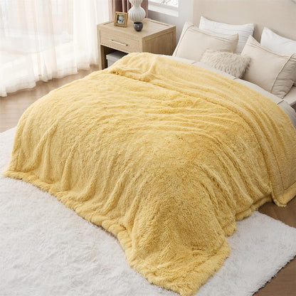 Bedsure GentleSoft Fluffy Fuzzy Faux Fur Throw Blanket for Couch, Soft Sherpa Fleece Cozy Gifts for Women, Plush Bed Blanket Room Decor for Men, Thick Warm Minky Teen Gifts Winter Bedding
