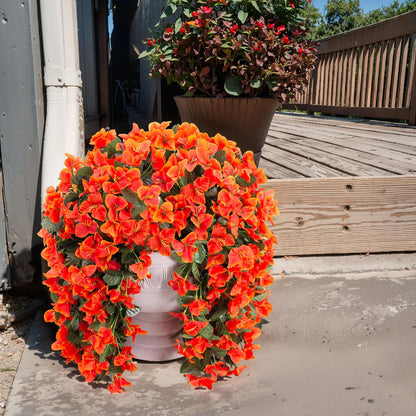 Faux Bougainvillea Artificial Flowers Plants for Outdoor Outside Decoration, 2 PCS Red Fake Flowers UV Resistant Look Real Silk Long Trailing Vines for Front Door Porch Planter Urn Patio Garden Yard