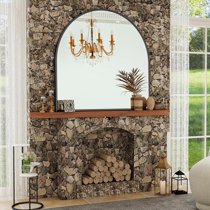 VooBang Arched Wall Mirror, 24 x 36 inch Arch Bathroom Mirror, Wall Mounted Vanity Mirror with Arch Metal Frame, Modern Bathroom Vanity Mirror for Bedroom, Living Room, Hanging or Leaning, Black