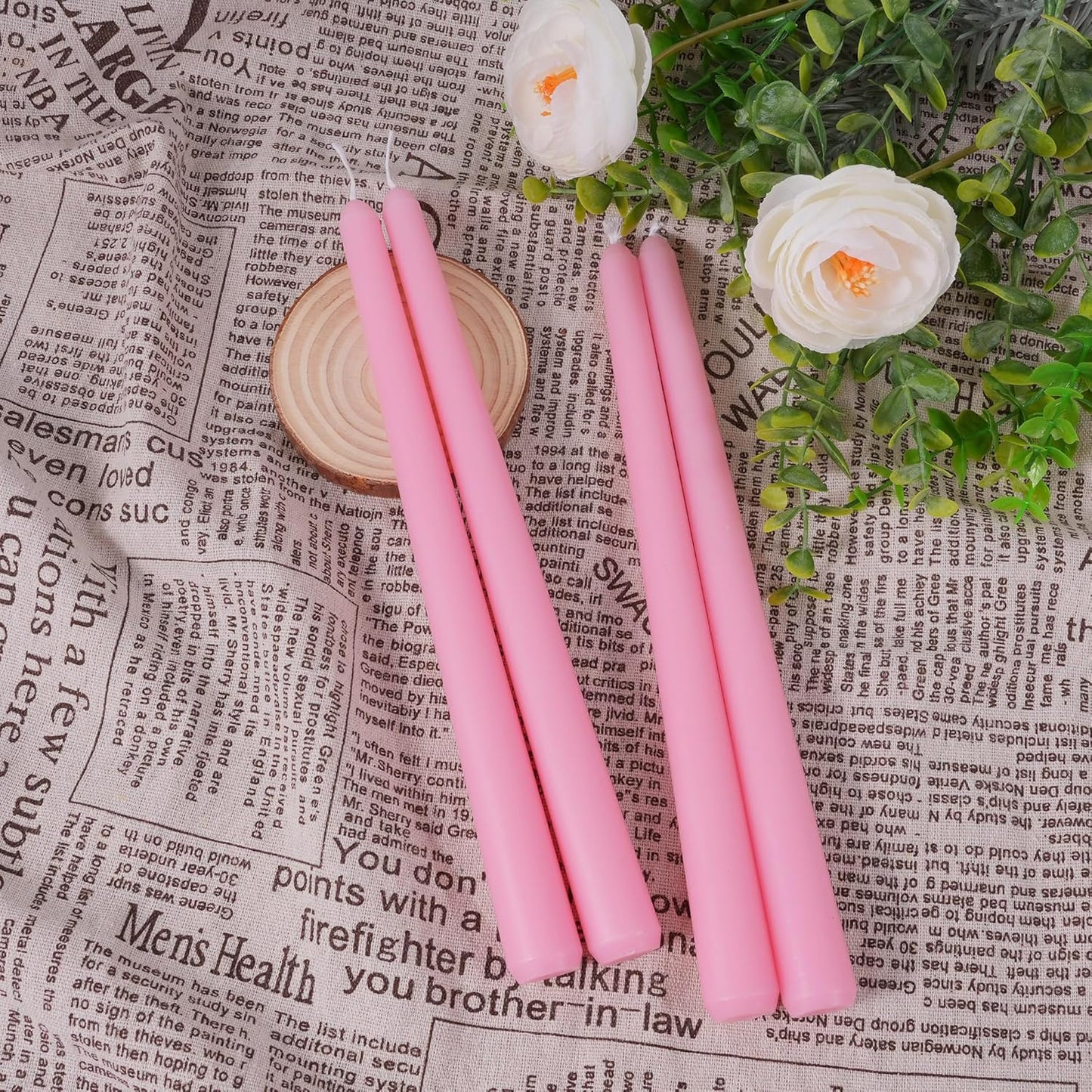 Viyffo Taper Candles, 10 Inch, 4 Pack, Olive Glow – Unscented, Dripless & Smokeless Design, Up to 8 Hour Burn – Long Tall Taper Candlesticks for Wedding, Dinner & Home Decor