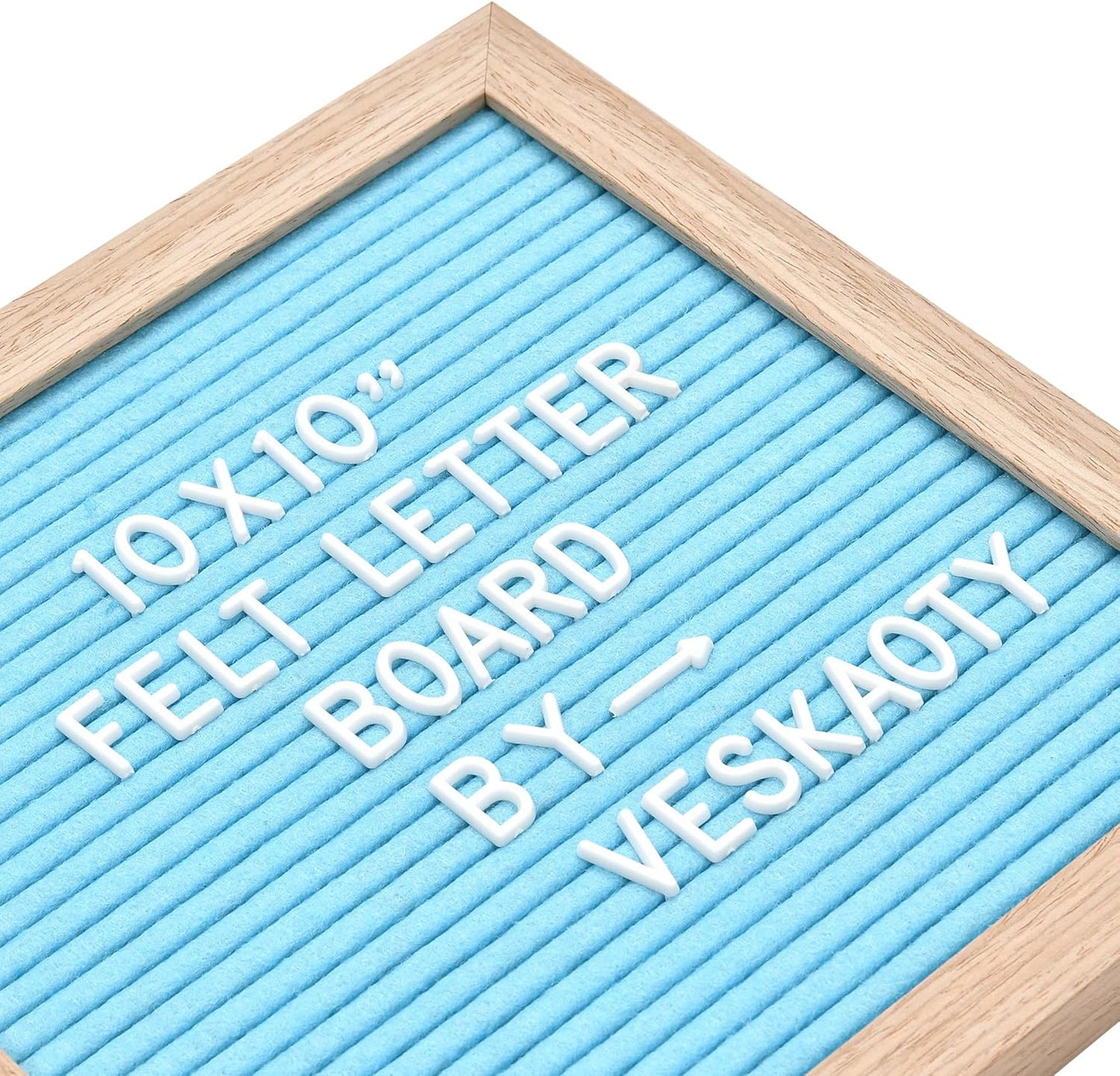Felt Letter Board with 294 Letters, Numbers & Symbols - 10 x 10 inch Changeable Message Board with Wooden Frame Wall Mount Hook, Black & Wood