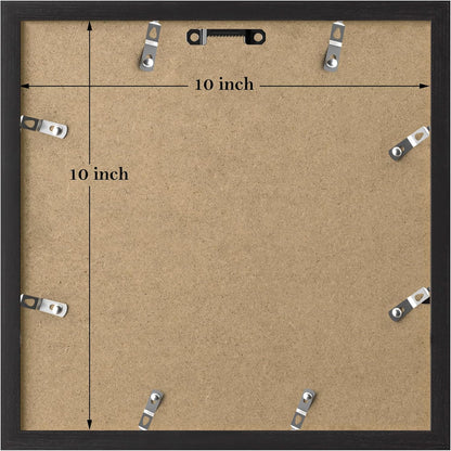 eletecpro 12x12 Picture Frames Set of 9 with Clear Acrylic Cover, Display 8x8 Photos with Mat or 12x12 Without, Classic and Sturdy Square Collage Gallery Wall Decor, Easy Wall Mount, Black